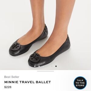 Minnie Travel Leather Ballet Flats, Tory Burch, NWT, never been worn